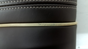 Left rear seat back BMW 5 G30 17-23, dark brown leather, Comfort, heated, dents, scratches, needs cleaning