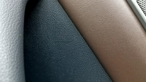 Door trim, rear right card, BMW 5 G30 17-23, black, armrest and insert, dark brown leather, molding under the tree root of walnut, under the curtain, with a handle and overlay Harman Kardon, with illumination, scratches, dents