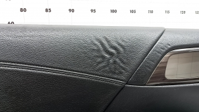 Door trim, front left, Honda Accord 16-17, black leather, black leather armrest, glossy wood molding, seat memory, wrinkled leather