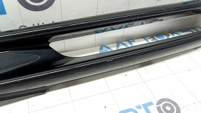 Left front bumper grille trim for Honda Accord 16-17 hybrid under fog lights, glossy black, scratched