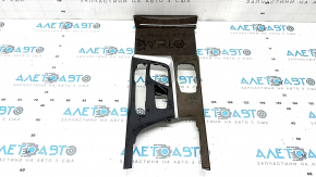 Set of center console trims for BMW 5 G30 17-23, walnut root wood, scratches, swollen chrome