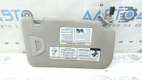 Left visor for Nissan Rogue 18-20 with backlight, gray, without hook, dry cleanable