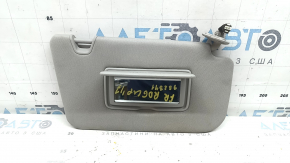 Right visor for Nissan Rogue 18-20 with backlight, gray, without hook, dry cleanable