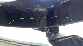Front bare bumper Honda Accord 16-17 rest, hybrid, for parking sensors, blue, dented, scratches, broken mount