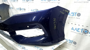 Front bare bumper Honda Accord 16-17 rest, hybrid, for parking sensors, blue, dented, scratches, broken mount