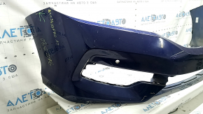 Front bare bumper Honda Accord 16-17 rest, hybrid, for parking sensors, blue, dented, scratches, broken mount