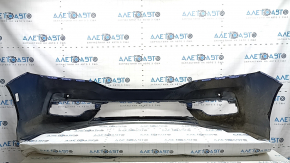 Front bare bumper Honda Accord 16-17 rest, hybrid, for parking sensors, blue, dented, scratches, broken mount