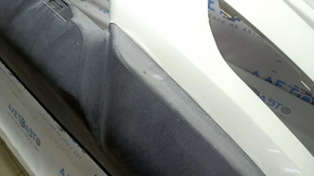 Front bumper bare Nissan Rogue 17-20 white, plastic turned white, non-factory holes, worn