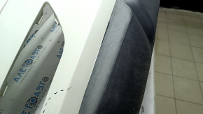 Front bumper bare Nissan Rogue 17-20 white, plastic turned white, non-factory holes, worn