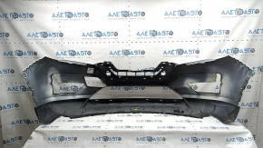 Front bumper bare Nissan Rogue 17-20 white, plastic turned white, non-factory holes, worn