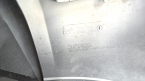 Front bumper bare Nissan Rogue 17-20 white, plastic turned white, non-factory holes, worn