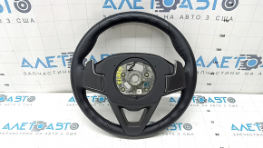 The steering wheel is bare BMW 5 G30 17-23 leather black, with heating, with driving assist, with paddle shifters, dented, the leather has peeled off