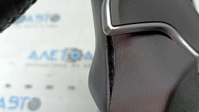 The steering wheel is bare BMW 5 G30 17-23 leather black, with heating, with driving assist, with paddle shifters, dented, the leather has peeled off