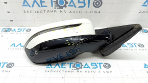 Right side mirror BMW 5 G30 17-23 9 pins, BSM, heated, turn signal, camera, white, broken turn signal, scratches, crack