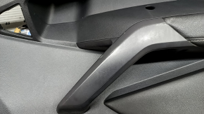 Door trim, front left card, VW Jetta 22-26, black with black leather insert, leather armrest, gray type 2 molding, black matte insert, worn