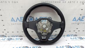 Naked steering wheel VW Jetta 22-26 black leather, without buttons and trim, worn, scratches