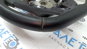 Naked steering wheel VW Jetta 22-26 black leather, without buttons and trim, worn, scratches