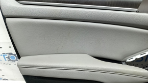 Door trim, front left, Honda Accord 18-18, black, with gray leather insert, gray leather armrest, molding in gray wood, with seat memory, with seat memory and trunk release buttons, worn, ready for dry cleaning