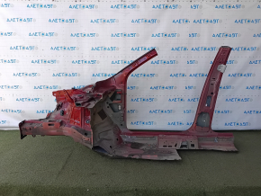 Front right quarter of VW Tiguan 18-24 sawed off, with B-pillar, red, bumps on the threshold