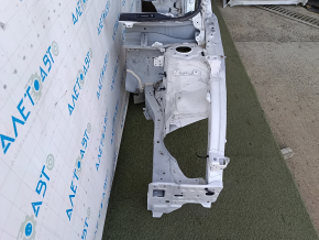 Front left quarter of Honda CRV 20-22 hybrid, sawn off, with central pillar, with sunset, white