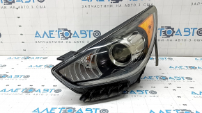 Front left headlight Kia Niro 17-19 HEV, PHEV with bracket, halogen, LED DRL, polishable, cobweb, seal peeled off