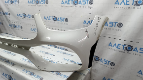Front bare bumper Mercedes GLC 300 20-22 for parking sensors, AMG pkg, with air ducts, white, chipped, non-factory holes, worn