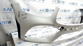 Front bare bumper Mercedes GLC 300 20-22 for parking sensors, AMG pkg, with air ducts, white, chipped, non-factory holes, worn