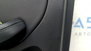 Door trim, rear left card, Mercedes GLC 16-20, black leather, insert in black structural wood, black leather armrest, Burmester, with backlight, with handle, scratches, broken lampshade