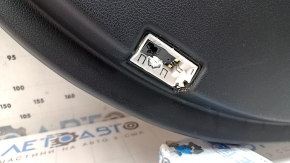Door trim, rear left card, Mercedes GLC 16-20, black leather, insert in black structural wood, black leather armrest, Burmester, with backlight, with handle, scratches, broken lampshade