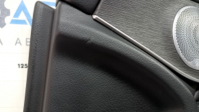 Door trim, front right card, Mercedes GLC 16-20, black leather, insert in black structural wood, black leather armrest, scratches, broken lampshade