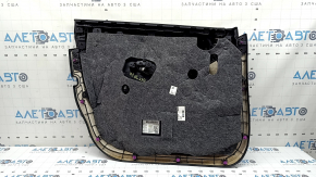 Door trim, front right card, Mercedes GLC 16-20, black leather, insert in black structural wood, black leather armrest, scratches, broken lampshade