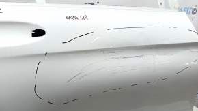 Bare rear right door of Mercedes GLC 16-22 SUV, white 149, dented, scratched, covered in glue