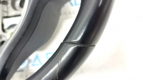 Naked steering wheel Kia Niro 17-19 HEV, PHEV leather, black, gray overlay, without buttons, scratches, worn