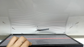 Bare front right door of Mercedes GLC 16-22 SUV, white 149, dented, scratches