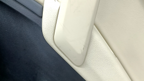 Door trim, rear right card, Audi Q5 80A 21-25, black with beige, armrest and insert, beige leather, with handle, scratches, tears, needs cleaning
