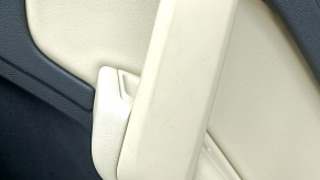 Door trim, rear right card, Audi Q5 80A 21-25, black with beige, armrest and insert, beige leather, with handle, scratches, tears, needs cleaning
