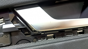 Door trim, front left card, Audi Q5 80A 21-25, black with beige, armrest and insert, beige leather, with handle, for seat memory, scratches, needs cleaning