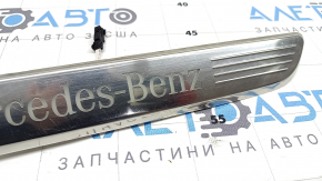 Front left outer door sill trim for Mercedes GLC 20-22, chrome with backlight, scratches, dents