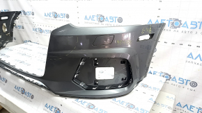 Front bumper bare Audi Q3 16-17, one piece, without tow hook plug, graphite, worn, cracked, cracked fasteners