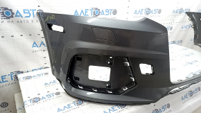 Front bumper bare Audi Q3 16-17, one piece, without tow hook plug, graphite, worn, cracked, cracked fasteners