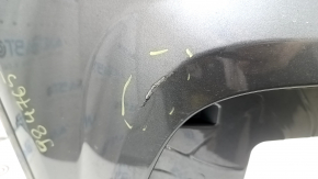 Front bumper bare Audi Q3 16-17, one piece, without tow hook plug, graphite, worn, cracked, cracked fasteners