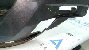 Front bumper bare Audi Q3 16-17, one piece, without tow hook plug, graphite, worn, cracked, cracked fasteners