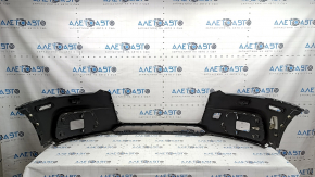 Front bumper bare Audi Q3 16-17, one piece, without tow hook plug, graphite, worn, cracked, cracked fasteners