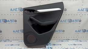Door trim card rear right Audi Q3 8U 15-18 black, insert black leather, insert under aluminum, armrest black leather, scratches, worn, broken fastener