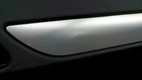 Door trim card rear right Audi Q3 8U 15-18 black, insert black leather, insert under aluminum, armrest black leather, scratches, worn, broken fastener