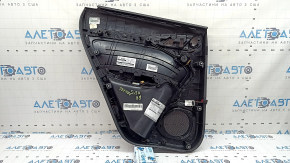 Door trim card rear right Audi Q3 8U 15-18 black, insert black leather, insert under aluminum, armrest black leather, scratches, worn, broken fastener