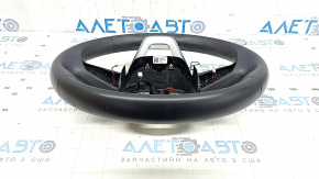 Bare steering wheel Audi Q5 80A 21-23 leather, black, heated, without buttons, with paddles, scratch, dented leather
