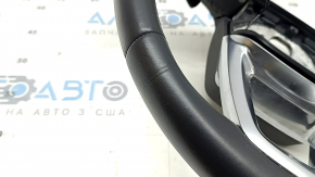 Bare steering wheel Audi Q5 80A 21-23 leather, black, heated, without buttons, with paddles, scratch, dented leather