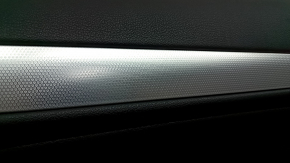 Door trim, front right card, Audi Q3 8U 15-18, black, black leather insert, aluminum insert, black leather armrest, scratches, worn, broken fasteners