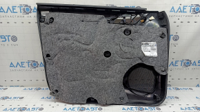Door trim, front right card, Audi Q3 8U 15-18, black, black leather insert, aluminum insert, black leather armrest, scratches, worn, broken fasteners